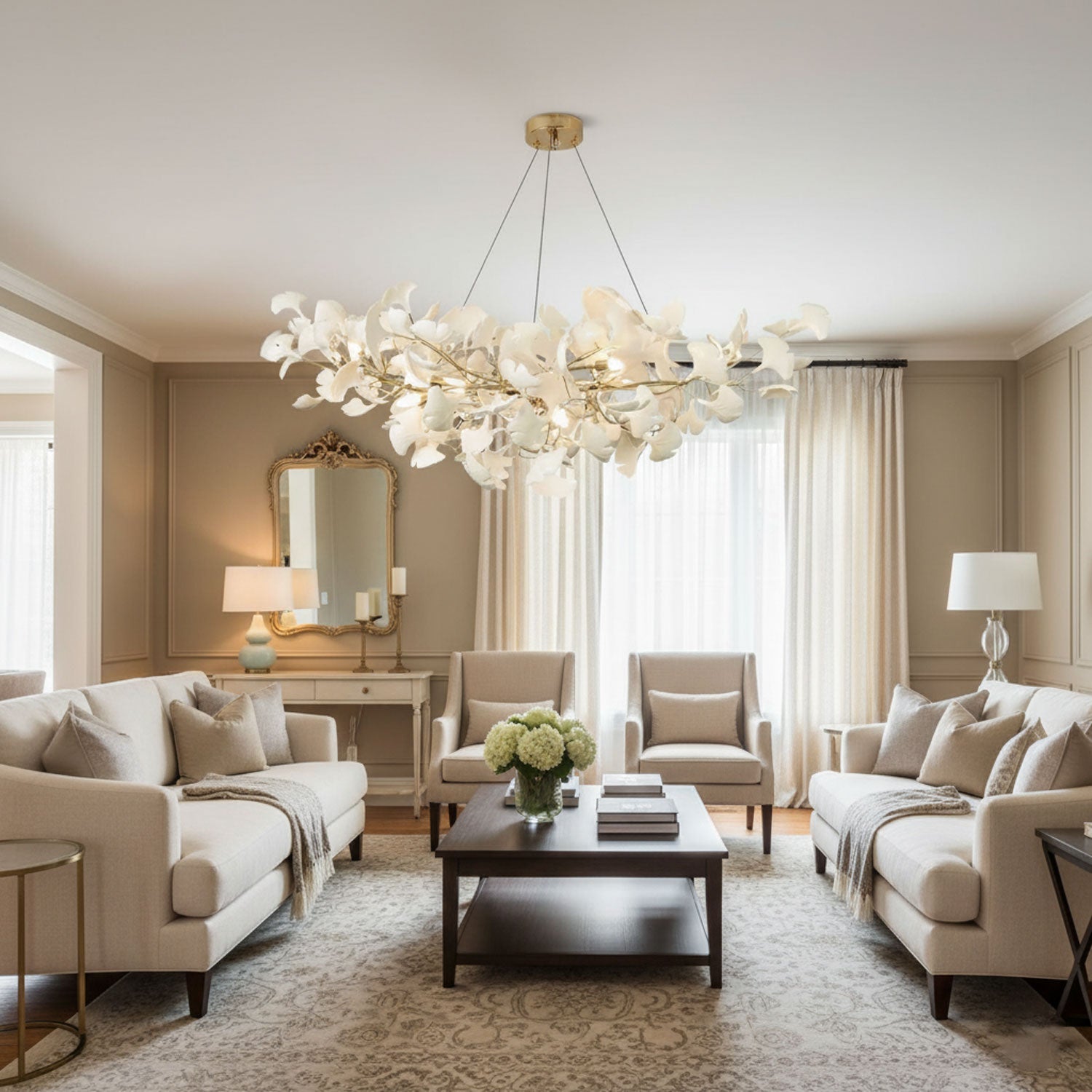 Chandelier Light | Ceiling Lamp with Leaf-Inspired Design