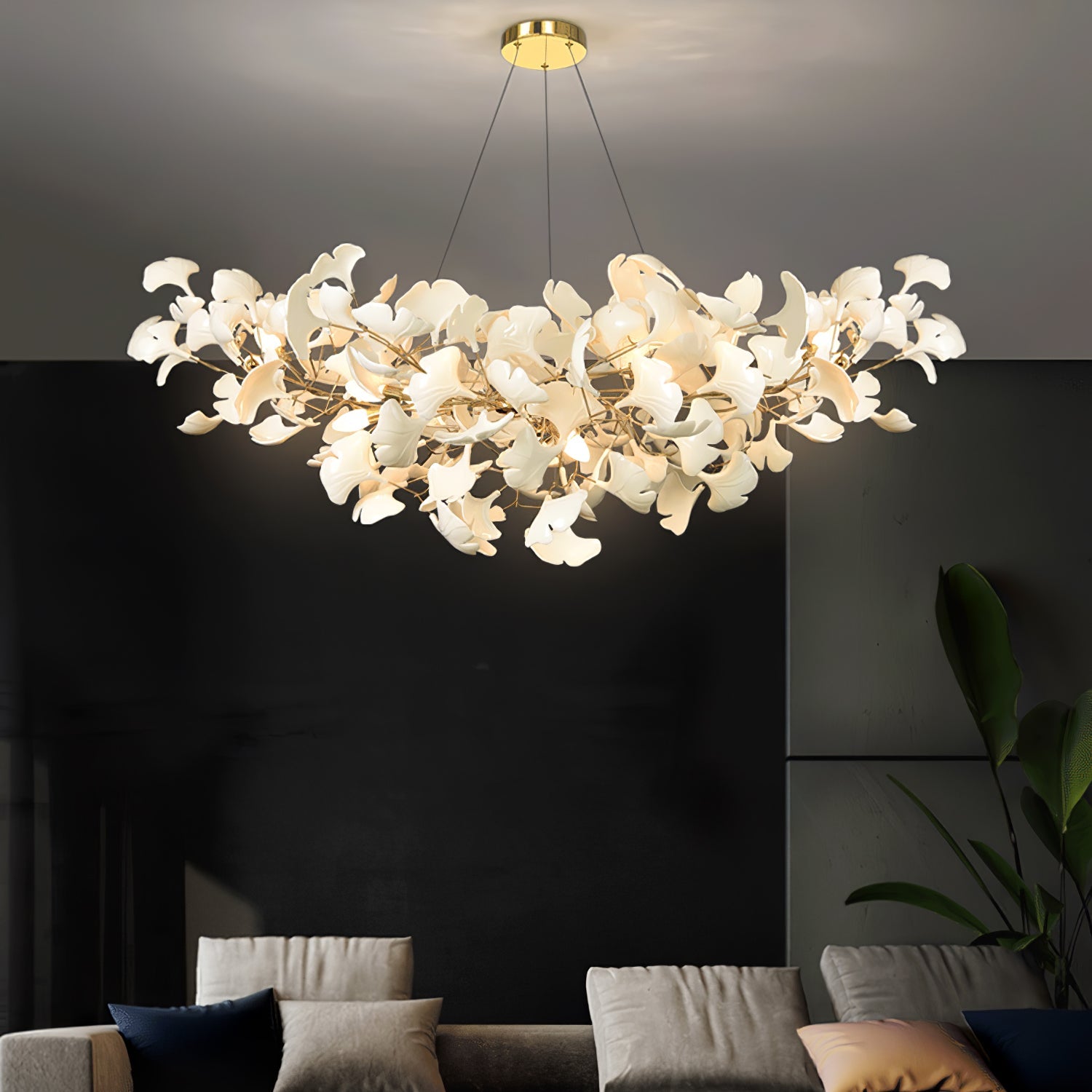 Chandelier Light | Ceiling Lamp with Leaf-Inspired Design