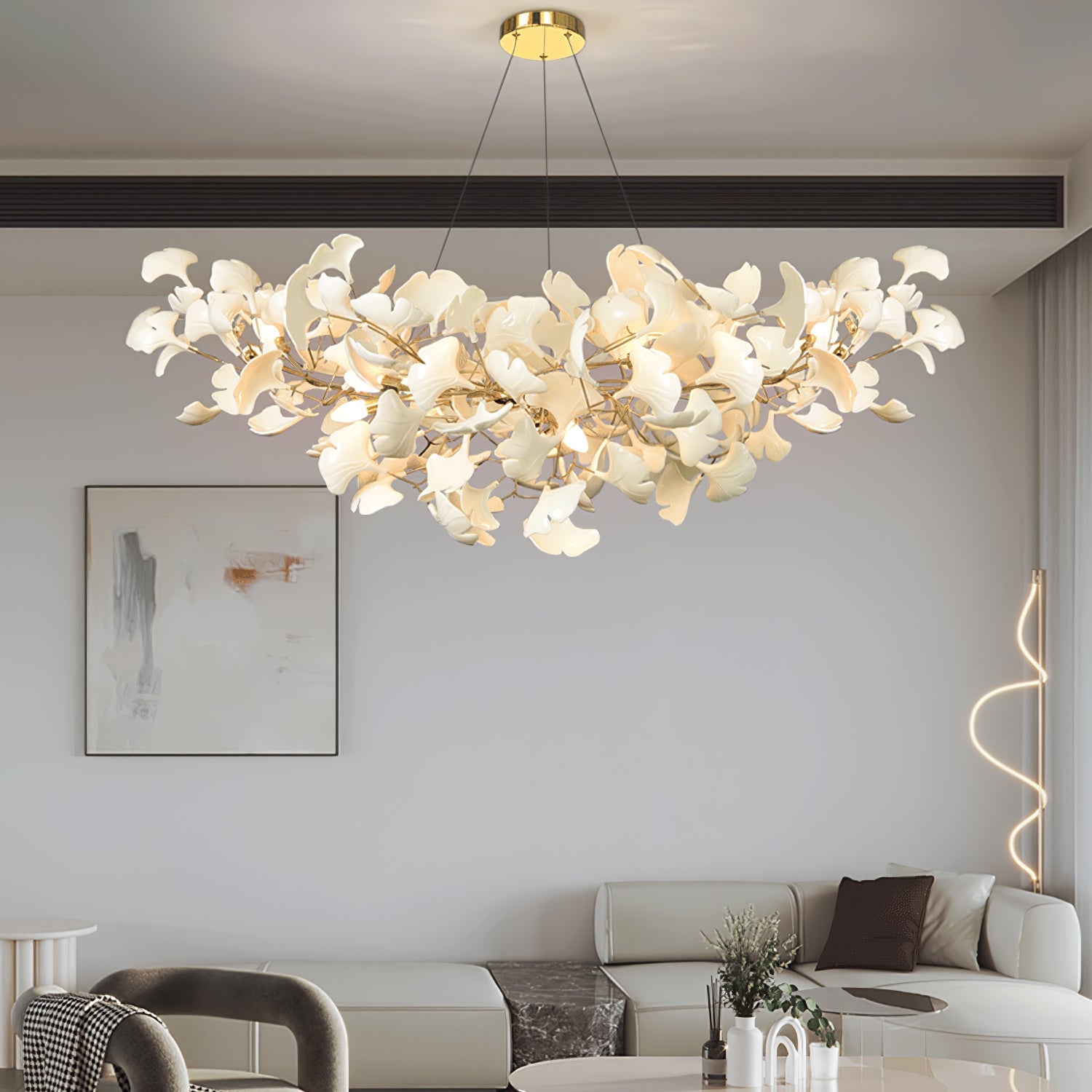 Chandelier Light | Ceiling Lamp with Leaf-Inspired Design