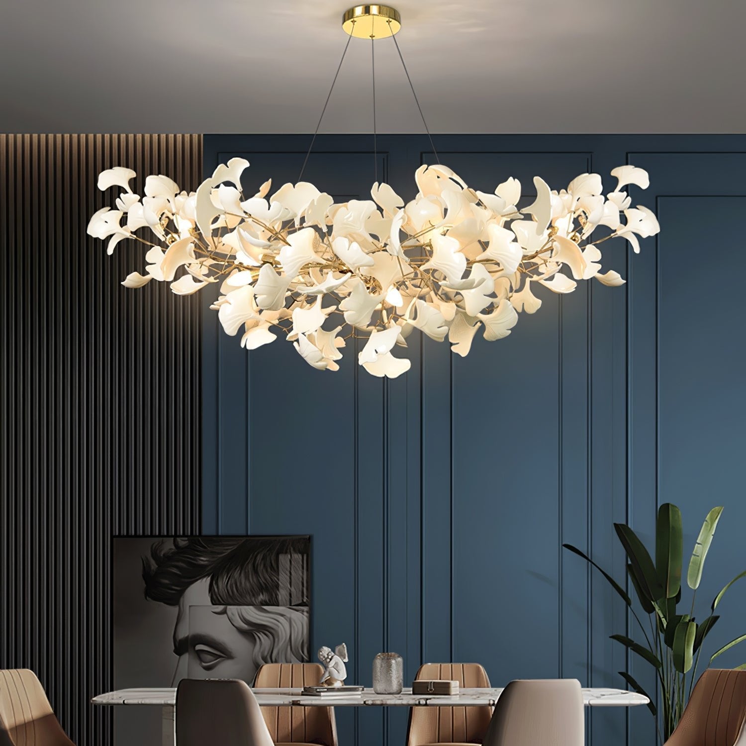Chandelier Light | Ceiling Lamp with Leaf-Inspired Design