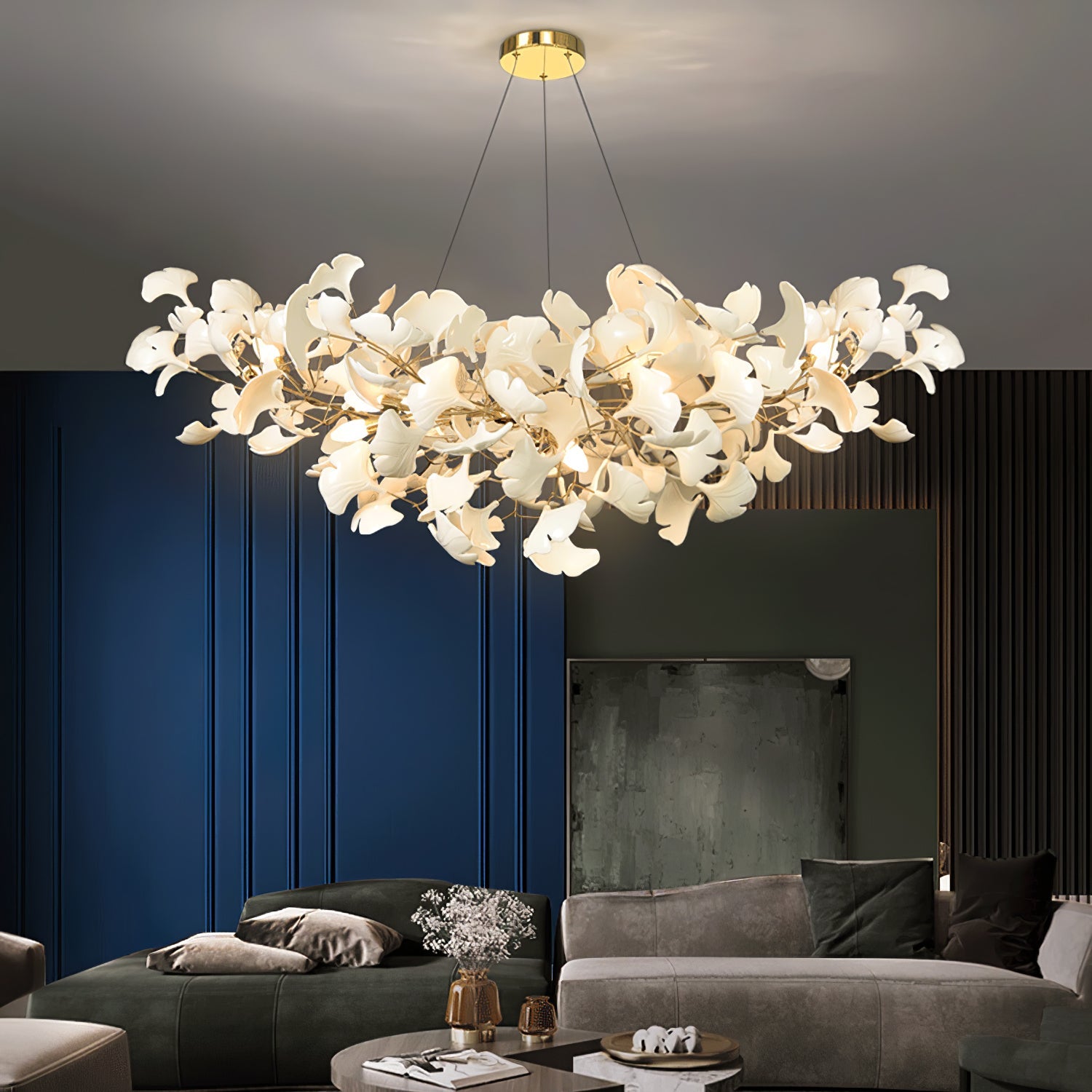 Chandelier Light | Ceiling Lamp with Leaf-Inspired Design