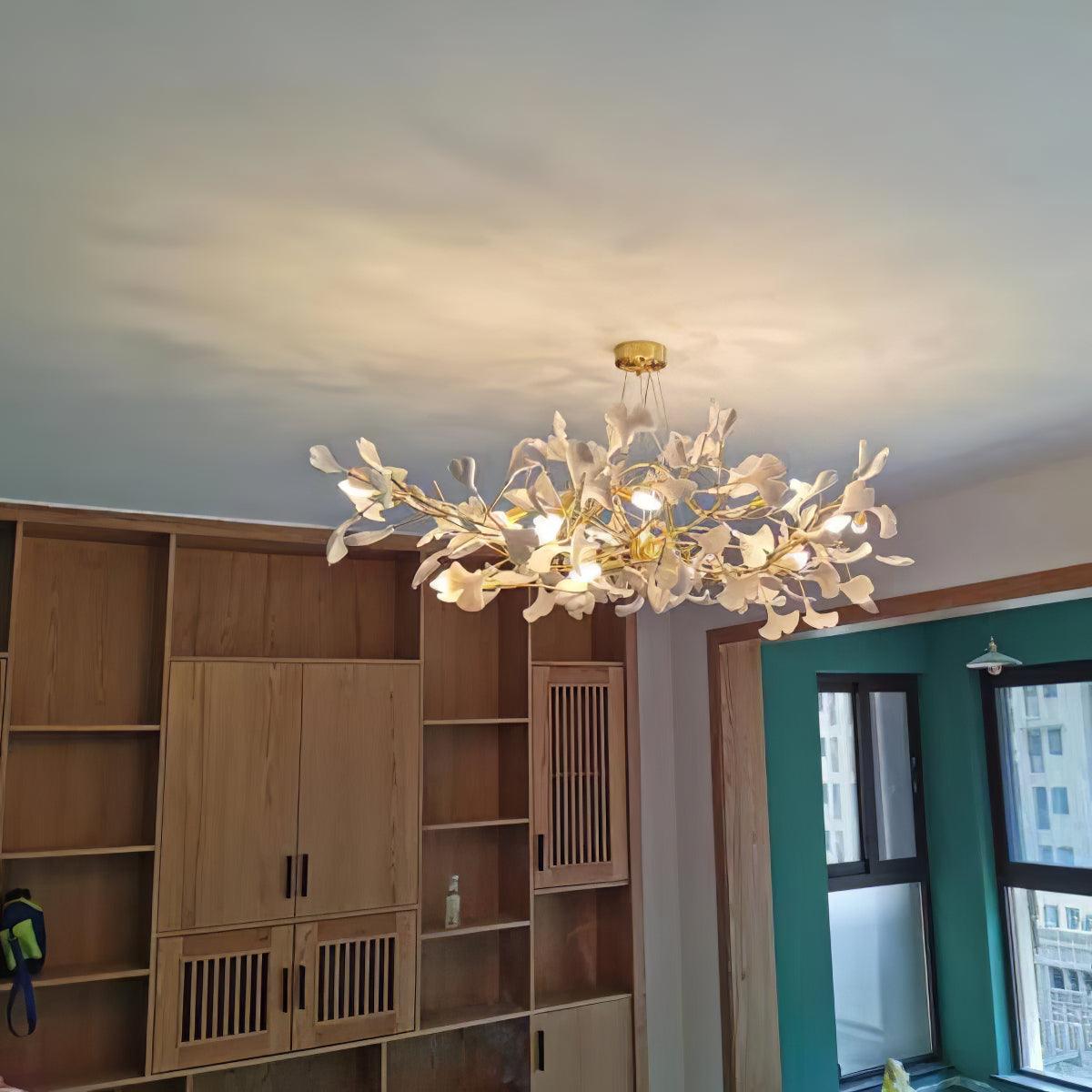 Chandelier Light | Ceiling Lamp with Leaf-Inspired Design