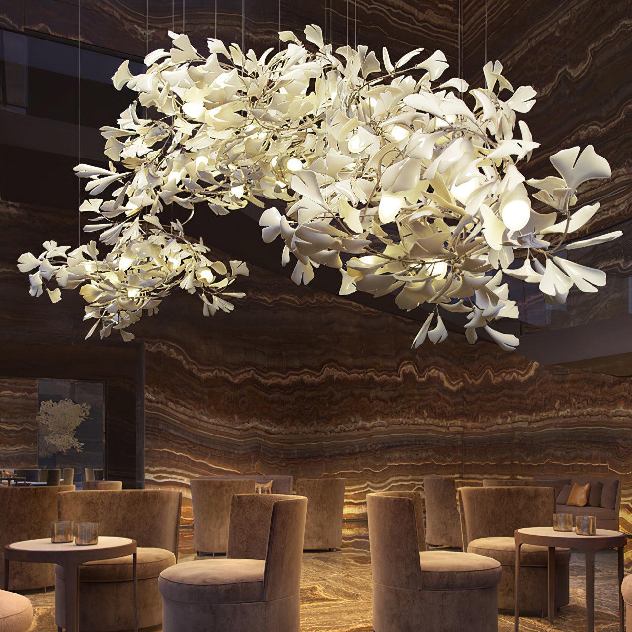 Chandelier Light | Ceiling Lamp with Leaf-Inspired Design