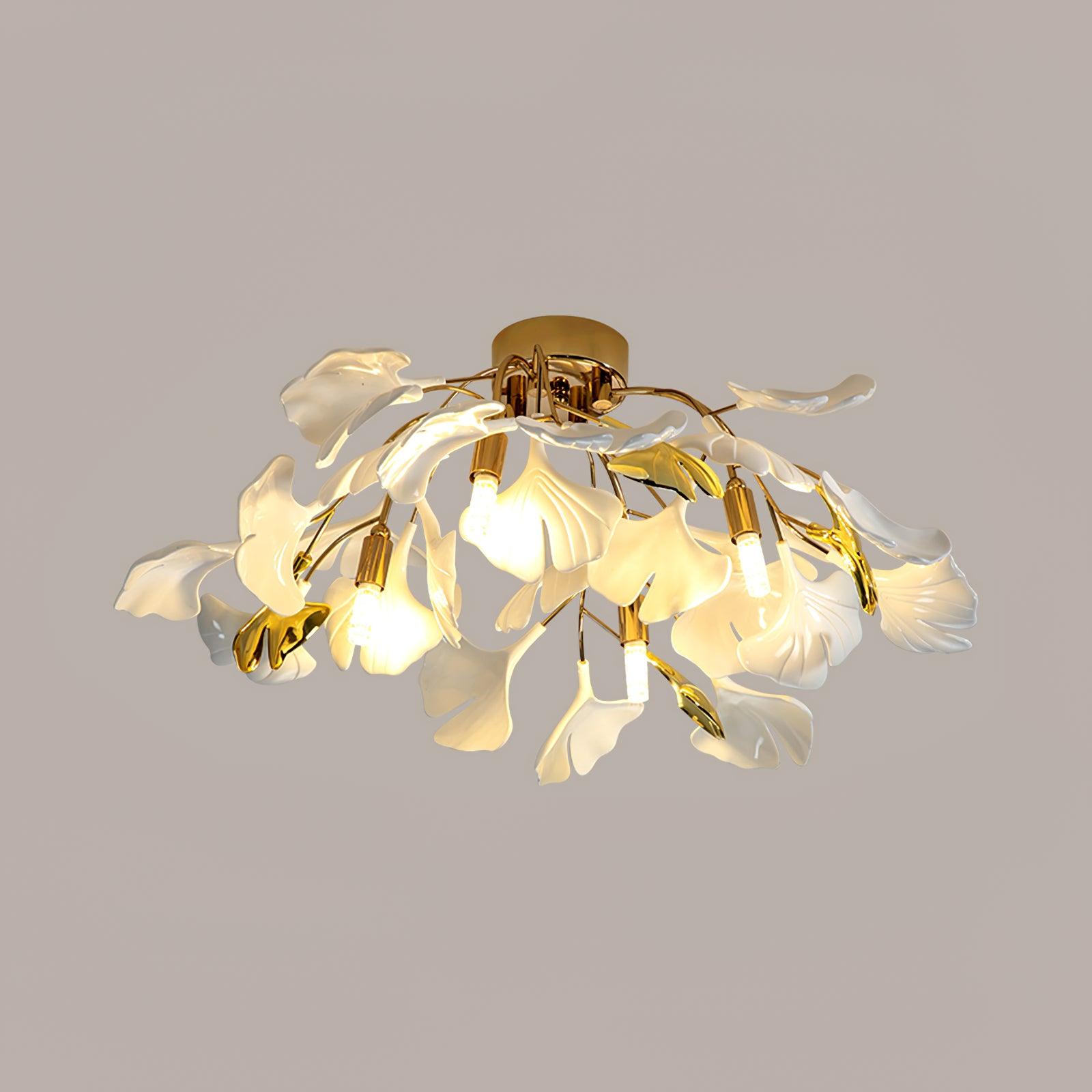 Ginkgo Leaf Chandelier | Nature-Inspired Branch Ceiling Fixture