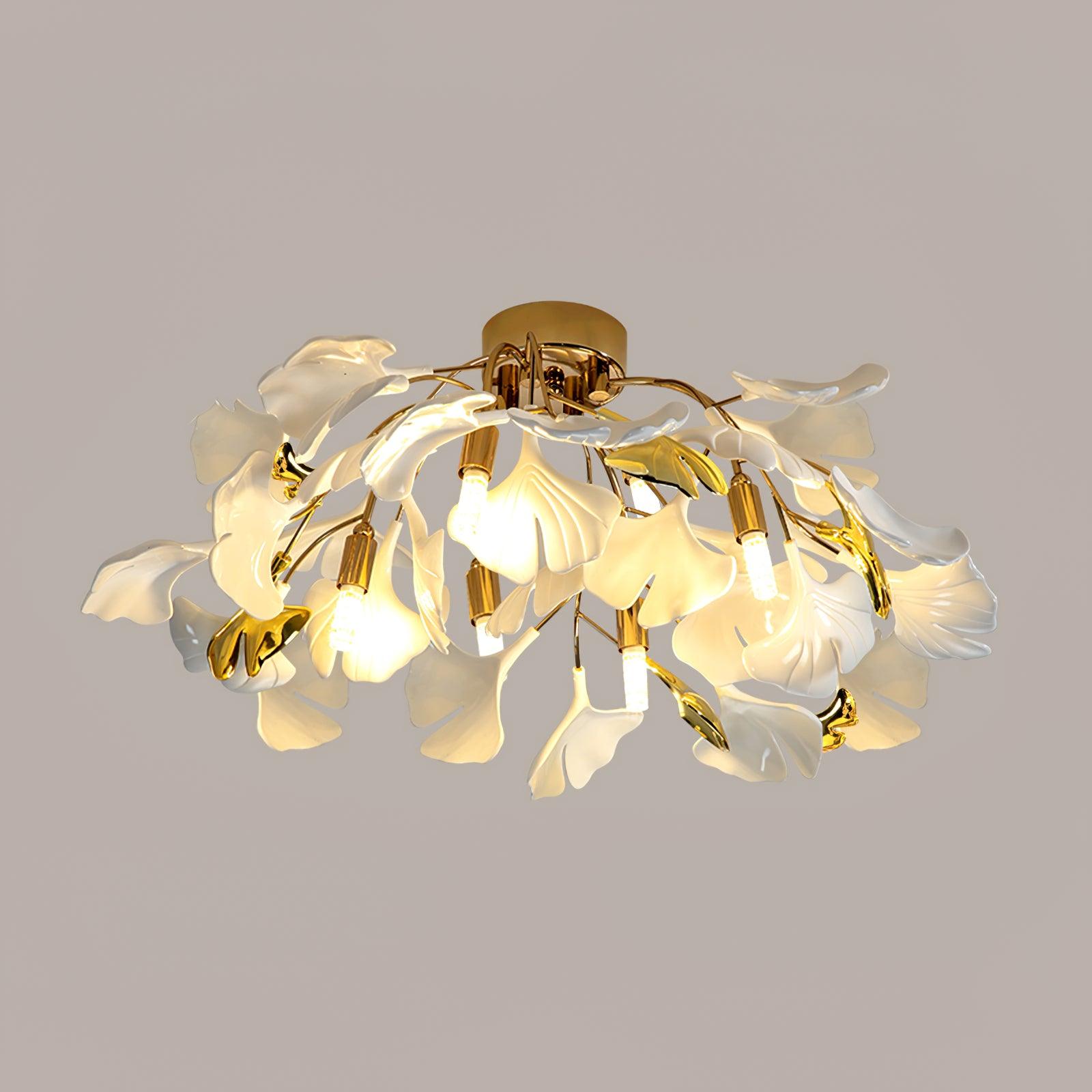 Ginkgo Leaf Chandelier | Nature-Inspired Branch Ceiling Fixture