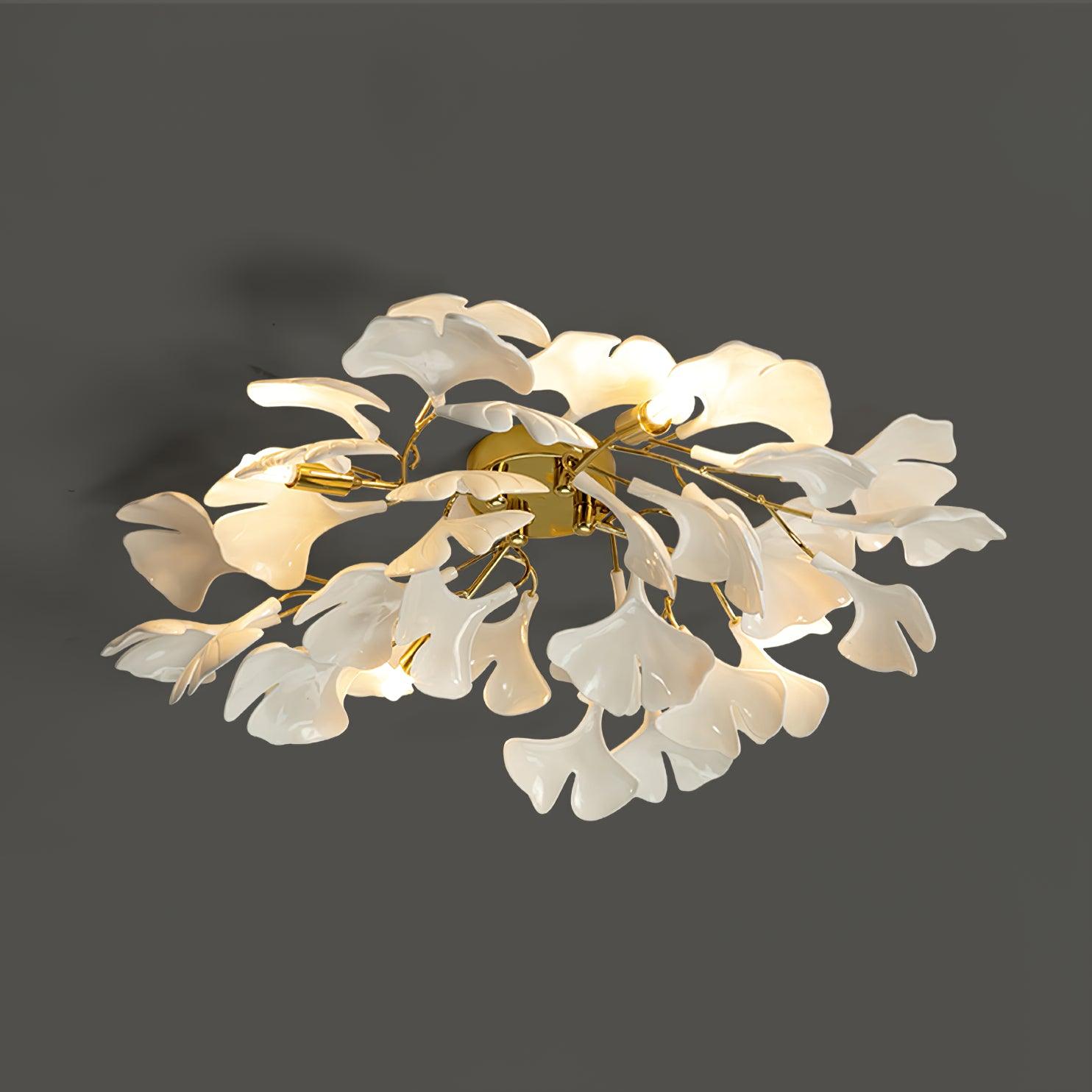 Ginkgo Leaf Chandelier | Nature-Inspired Branch Ceiling Fixture