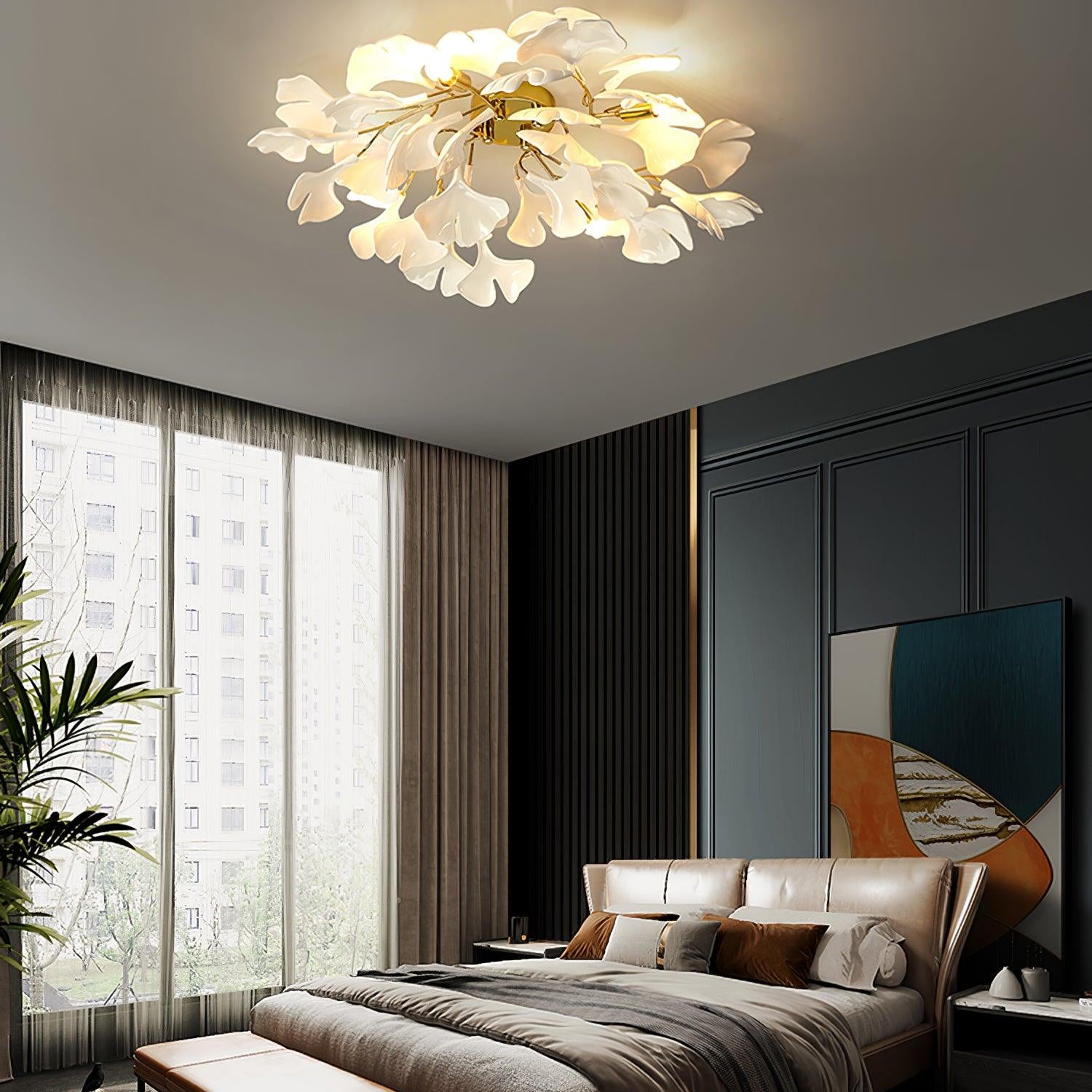 Ginkgo Leaf Chandelier | Nature-Inspired Branch Ceiling Fixture