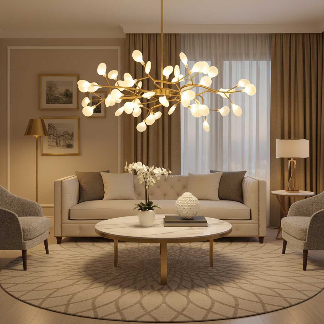 Chandelier Light | Ceiling Lamp with Firefly-Inspired Satellite Design