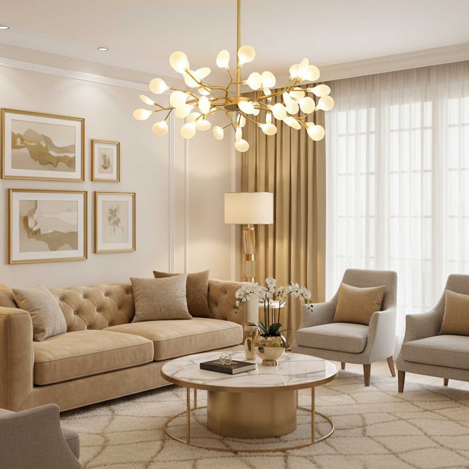 Chandelier Light | Ceiling Lamp with Firefly-Inspired Satellite Design