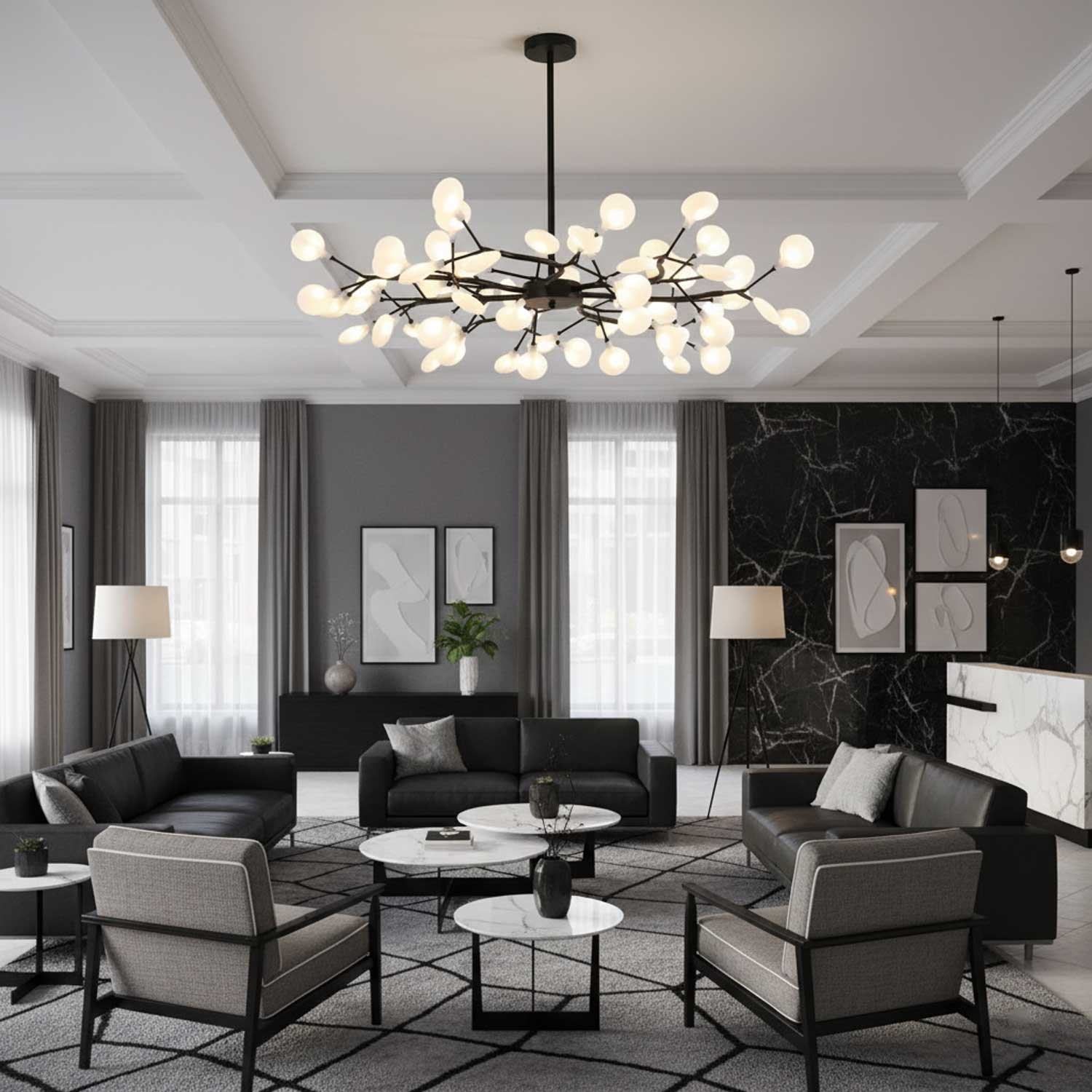 Chandelier Light | Ceiling Lamp with Firefly-Inspired Satellite Design