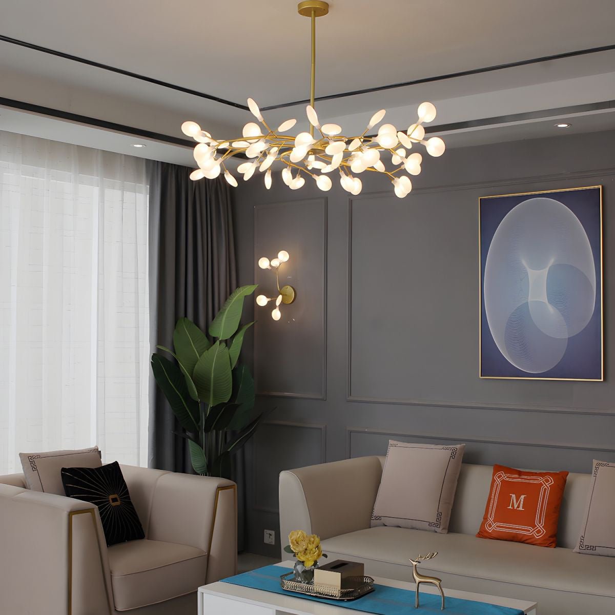 Chandelier Light | Ceiling Lamp with Firefly-Inspired Satellite Design
