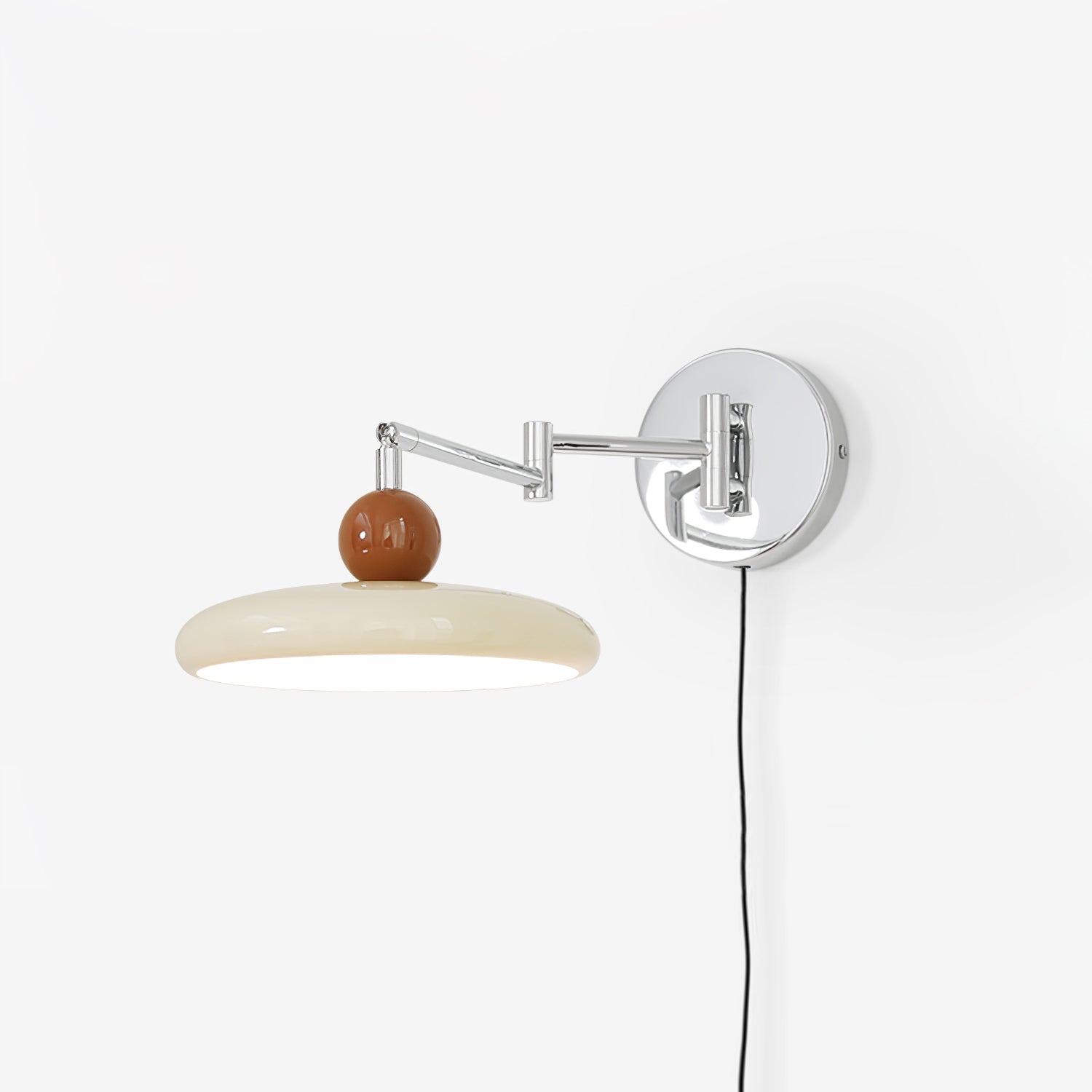 Wall Light Swing Arm | Chrome and Acrylic Fixture