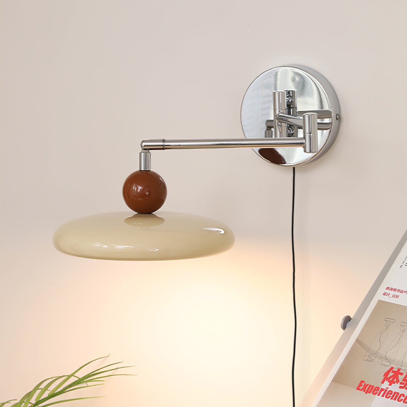 Wall Light Swing Arm | Chrome and Acrylic Fixture