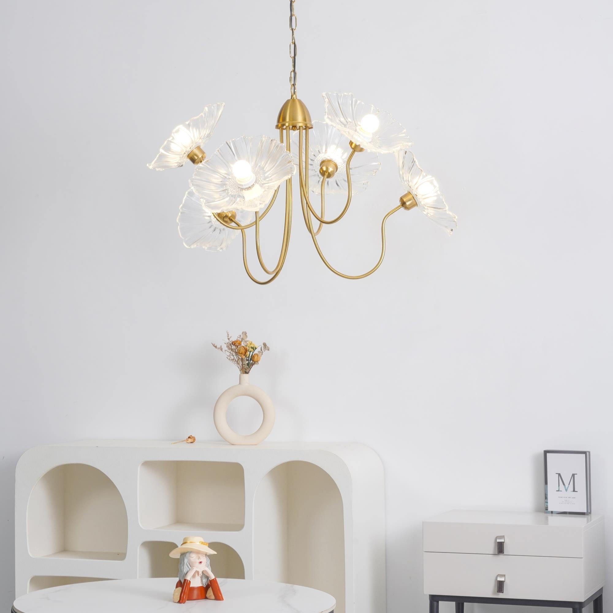 Chandelier Light Fixture | Ceiling Lamp with 3 or 6 Heads