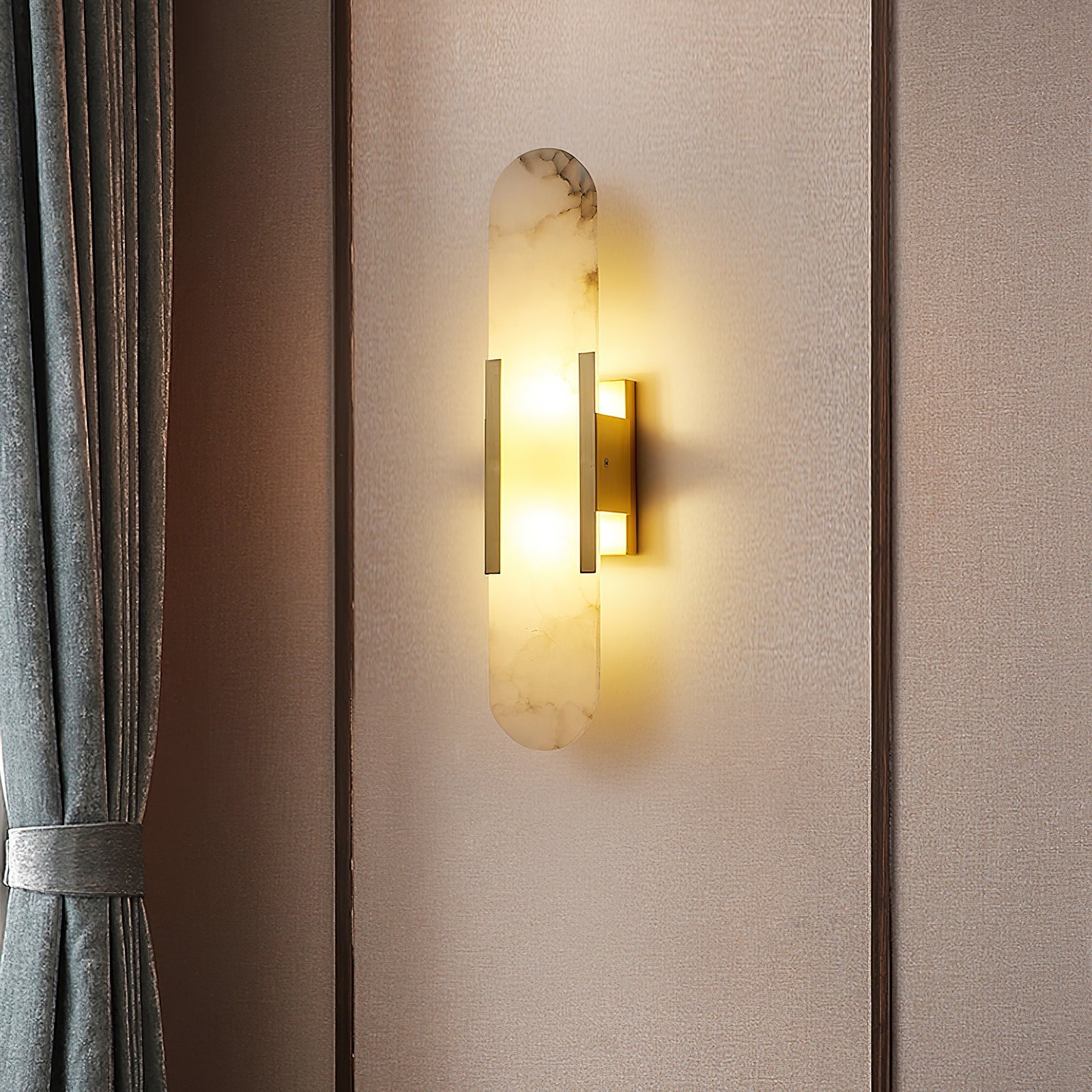 Living Room Wall Light | Elongated Alabaster Design