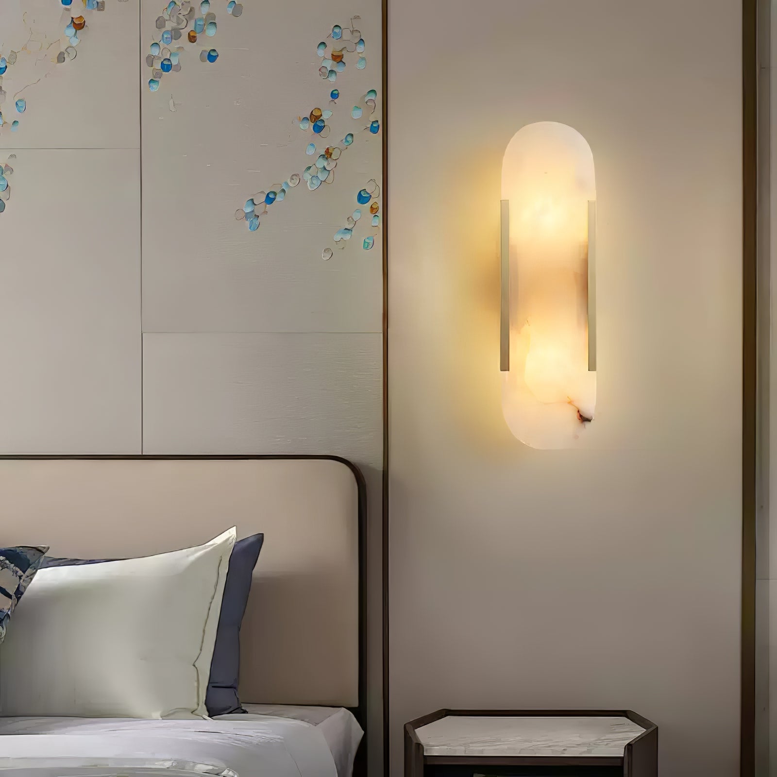Living Room Wall Light | Elongated Alabaster Design