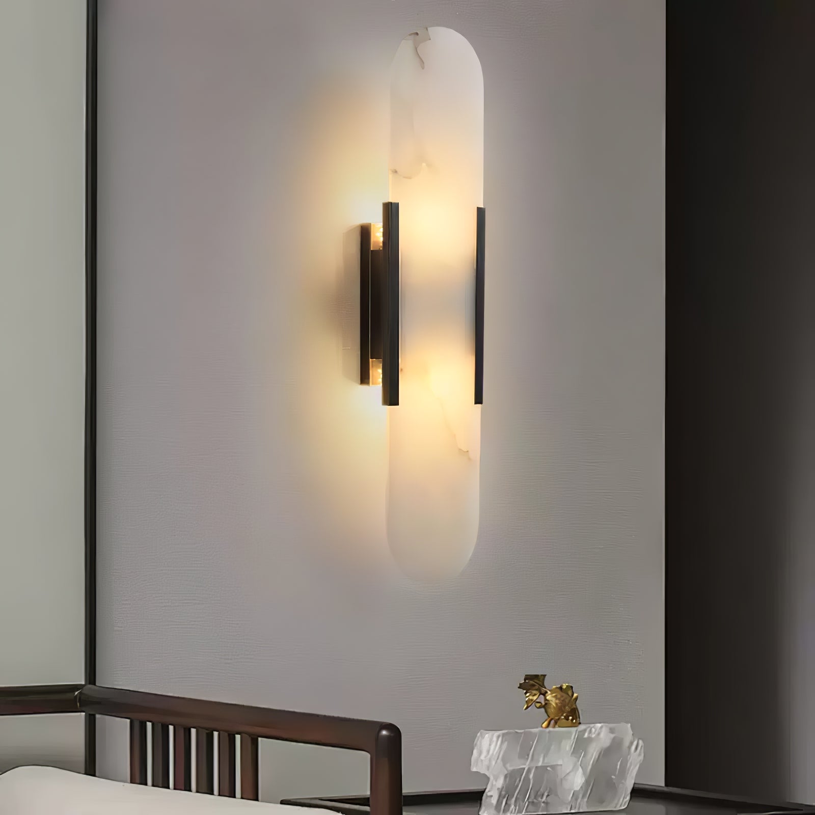 Living Room Wall Light | Elongated Alabaster Design