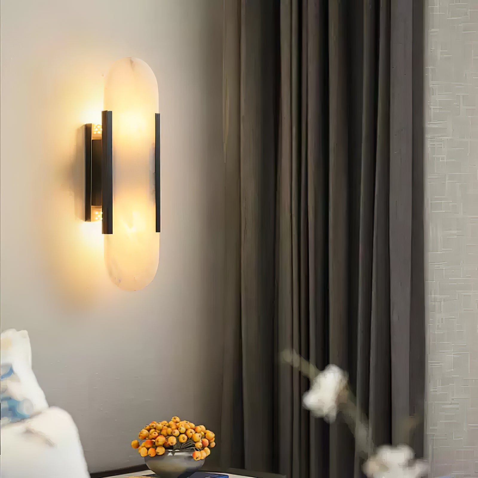 Living Room Wall Light | Elongated Alabaster Design