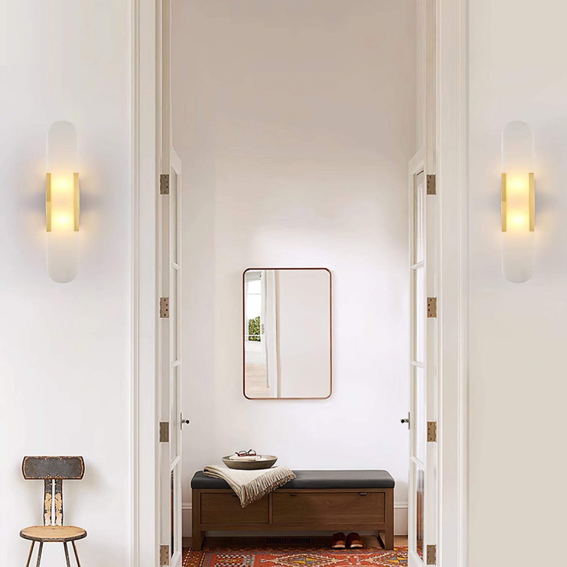 Living Room Wall Light | Elongated Alabaster Design