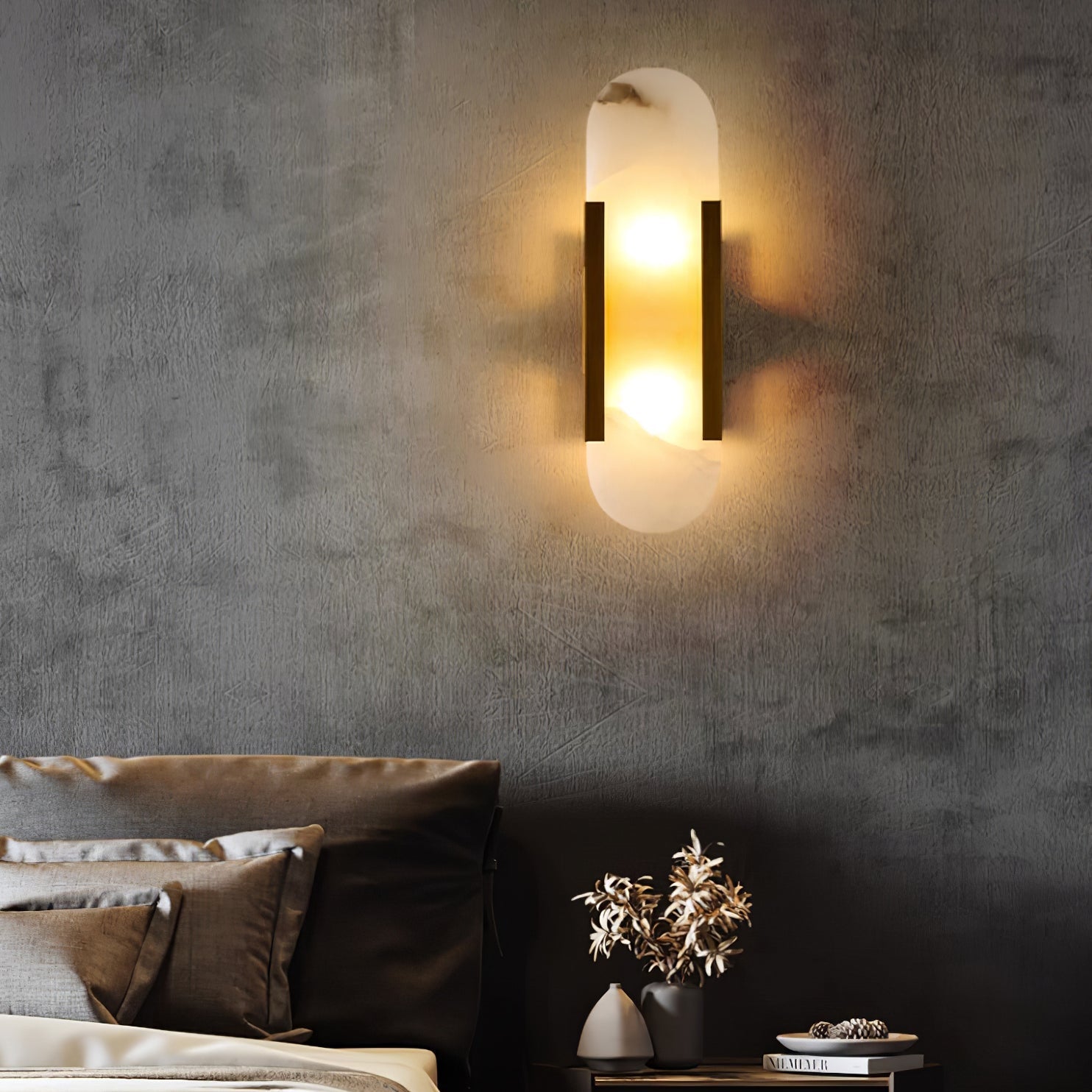 Living Room Wall Light | Elongated Alabaster Design
