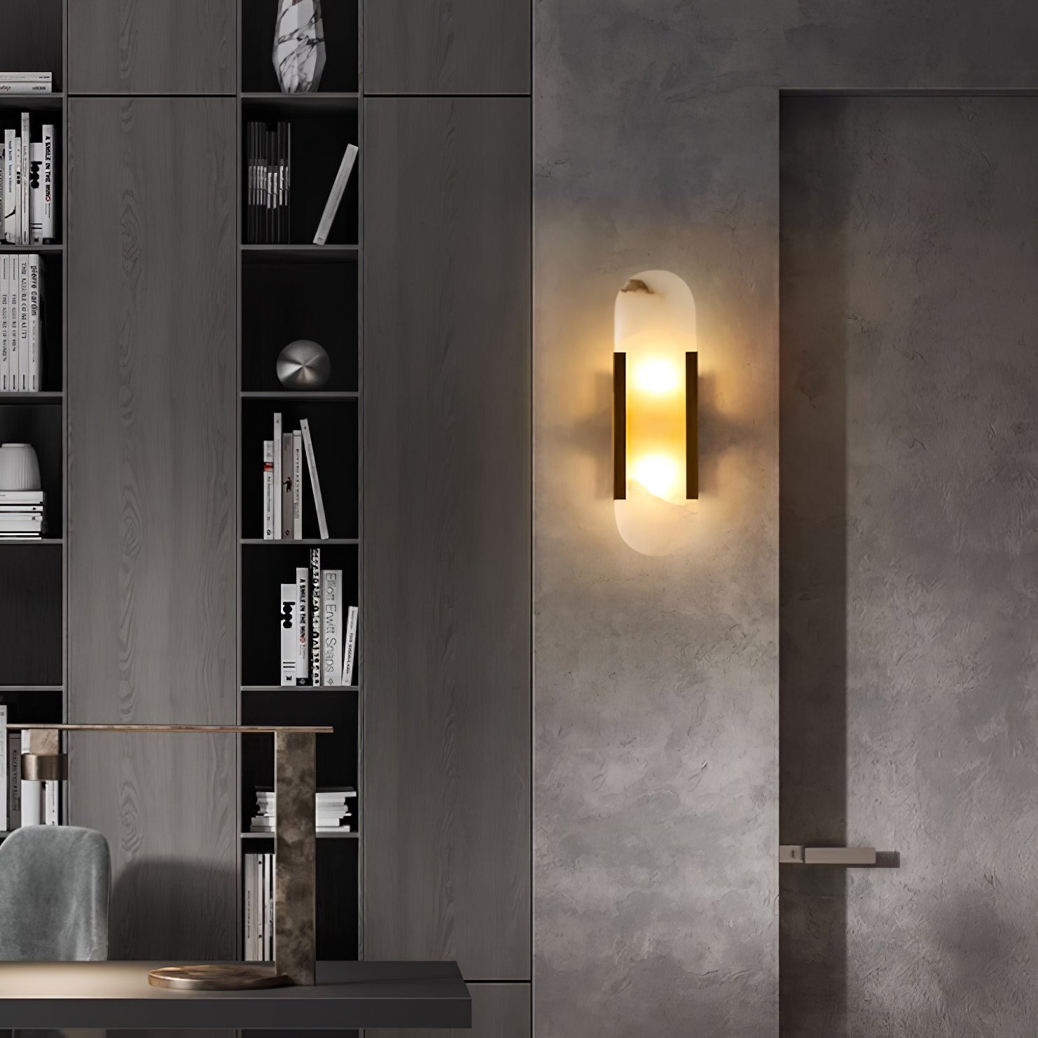 Living Room Wall Light | Elongated Alabaster Design