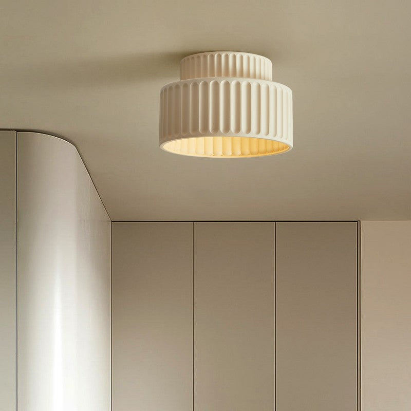 Ceiling Lights Wabi-Sabi | Minimalist LED Ribbed Cylinder