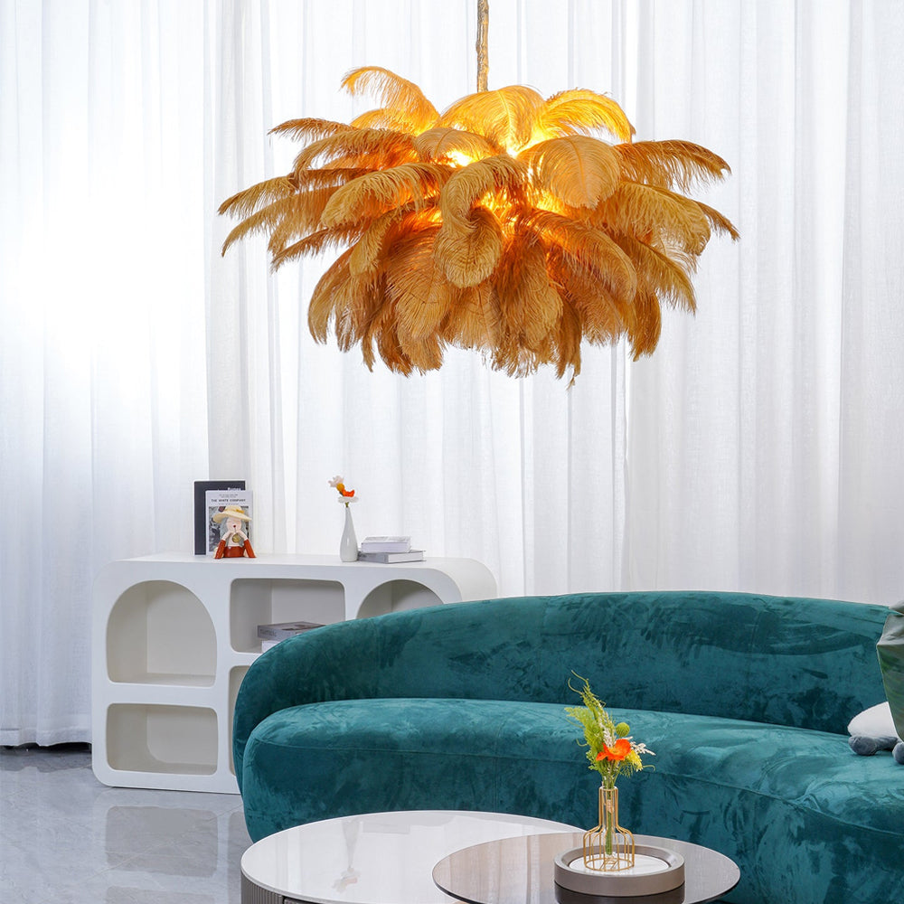 Feather Design Chandelier | Cloud-Shape Hanging Light