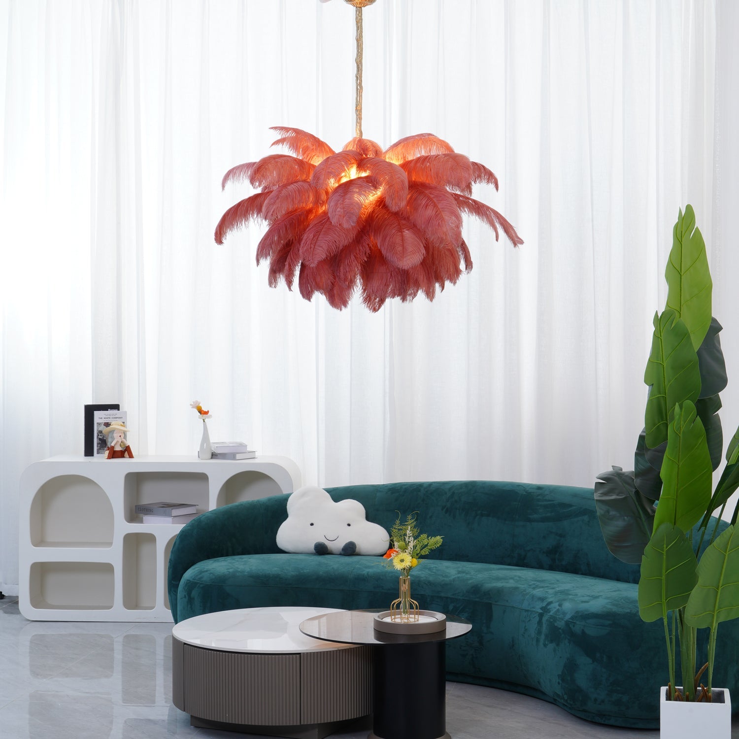 Feather Design Chandelier | Cloud-Shape Hanging Light