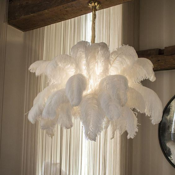 Feather Design Chandelier | Cloud-Shape Hanging Light