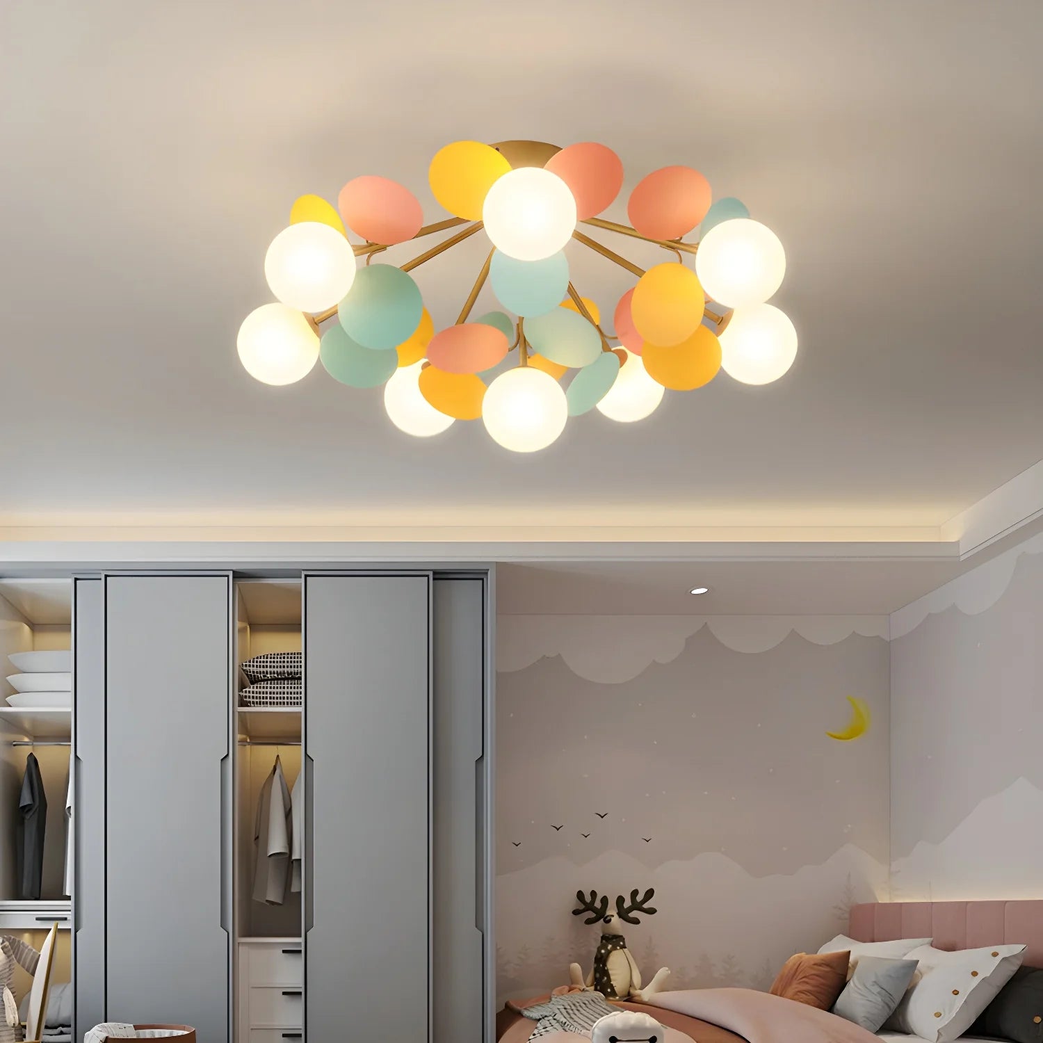 Ceiling Lights | Macaron Multi-Color Round Petal Design