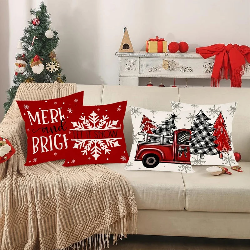 Cushion Christmas Covers | Printed Holiday Set