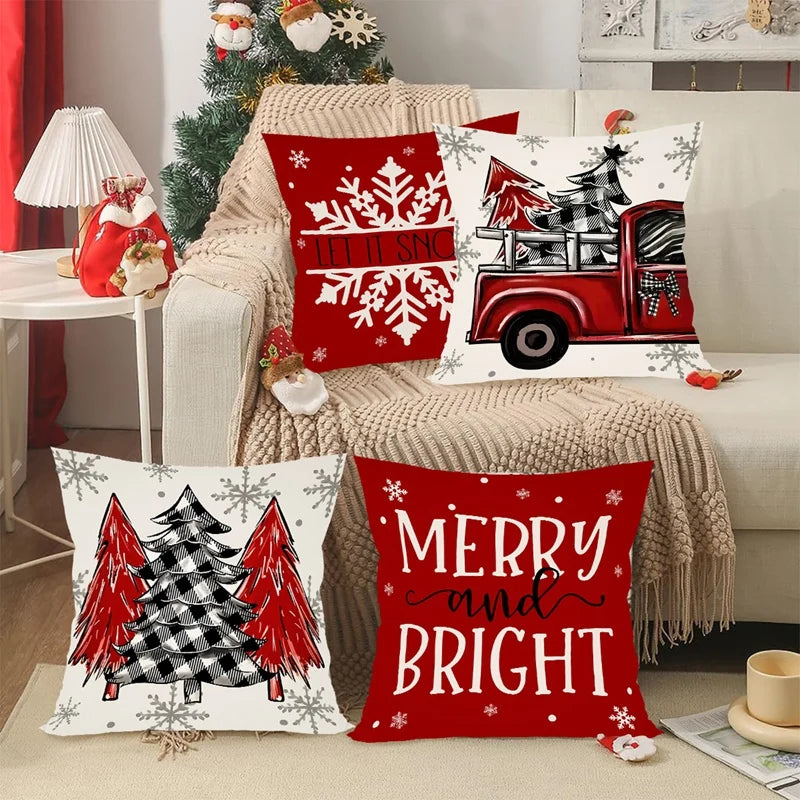 Cushion Christmas Covers | Printed Holiday Set