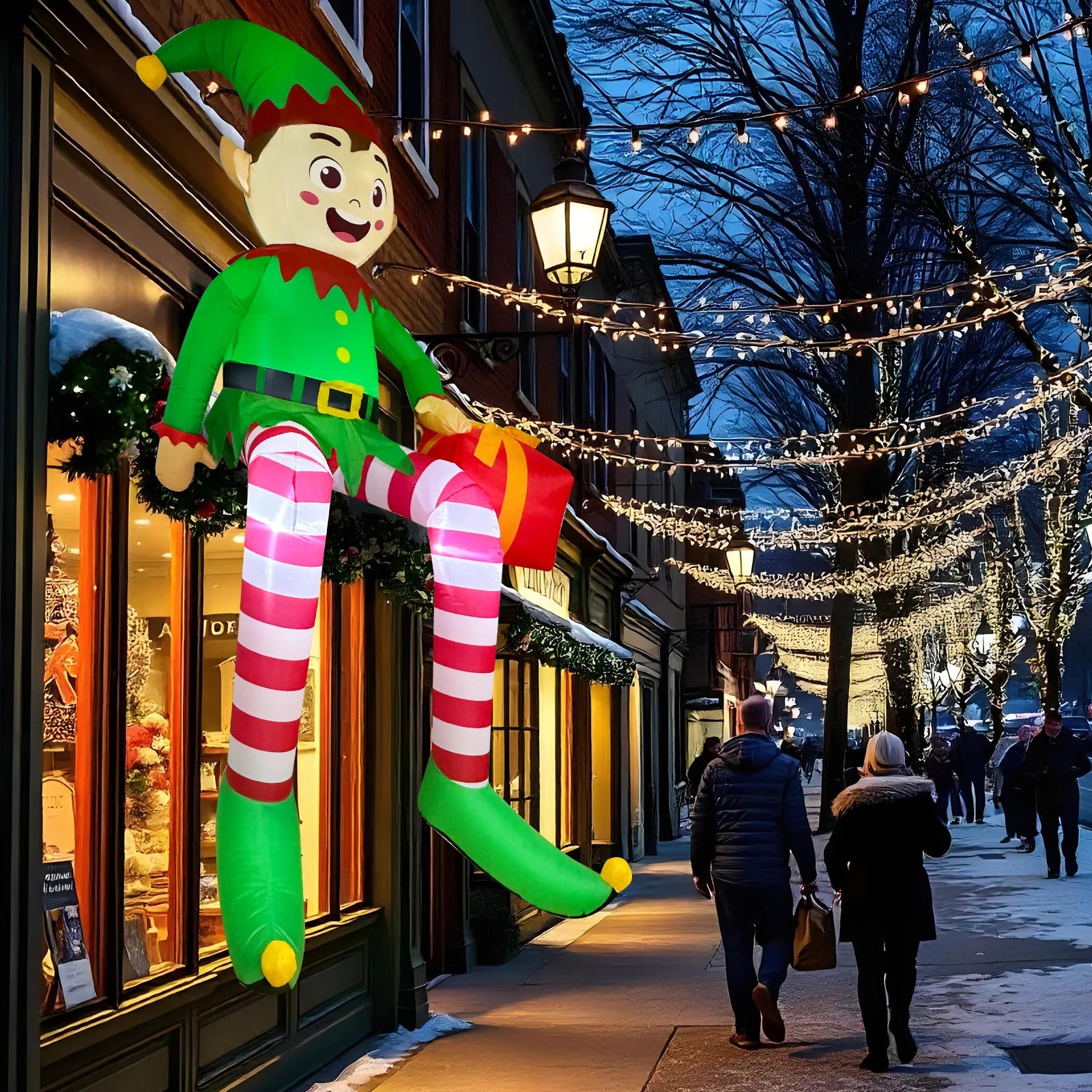 Inflatable Christmas Decoration | Sitting Elf Display