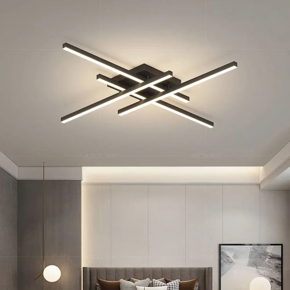 Modern LED Ceiling Light | Minimalist Linear LED Fixture for Bedrooms and Living Rooms