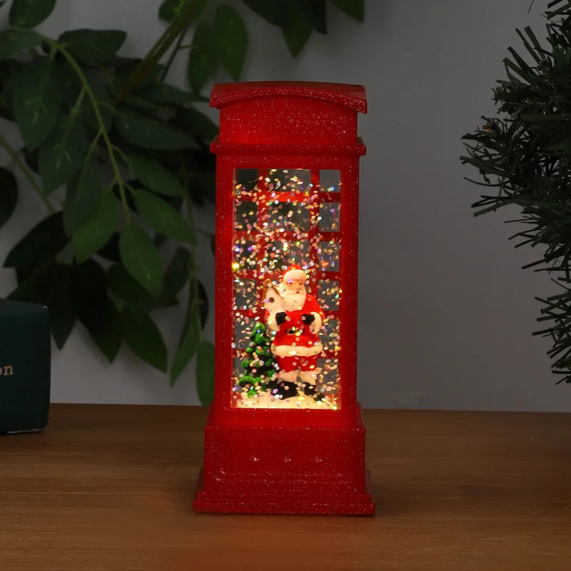 Christmas Table Decoration | Lighted Train and Telephone Box