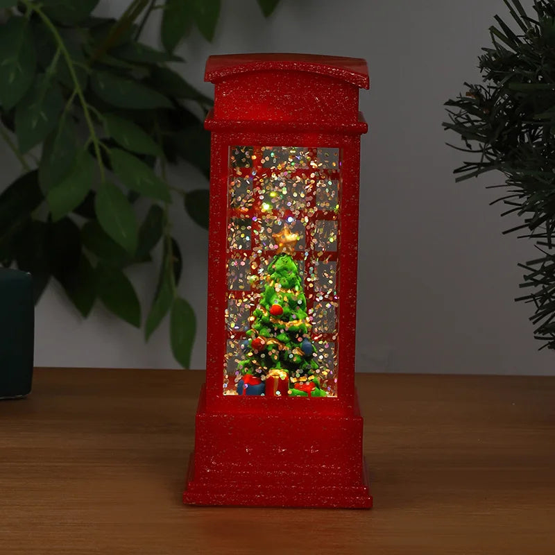 Christmas Table Decoration | Lighted Train and Telephone Box