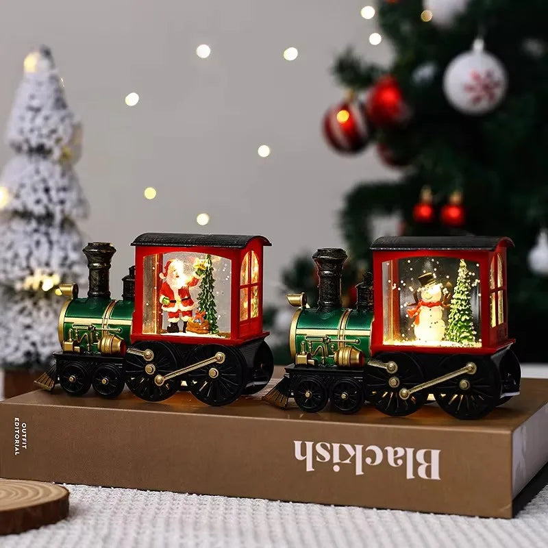 Christmas Table Decoration | Lighted Train and Telephone Box