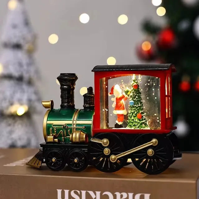Christmas Table Decoration | Lighted Train and Telephone Box