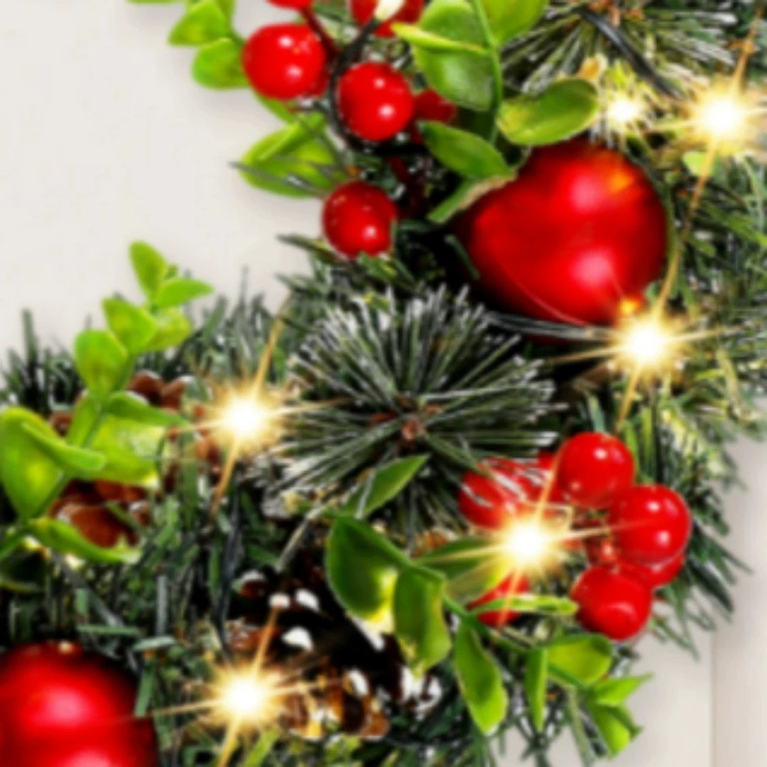 Christmas Wreath | LED Pinecone Door Decoration