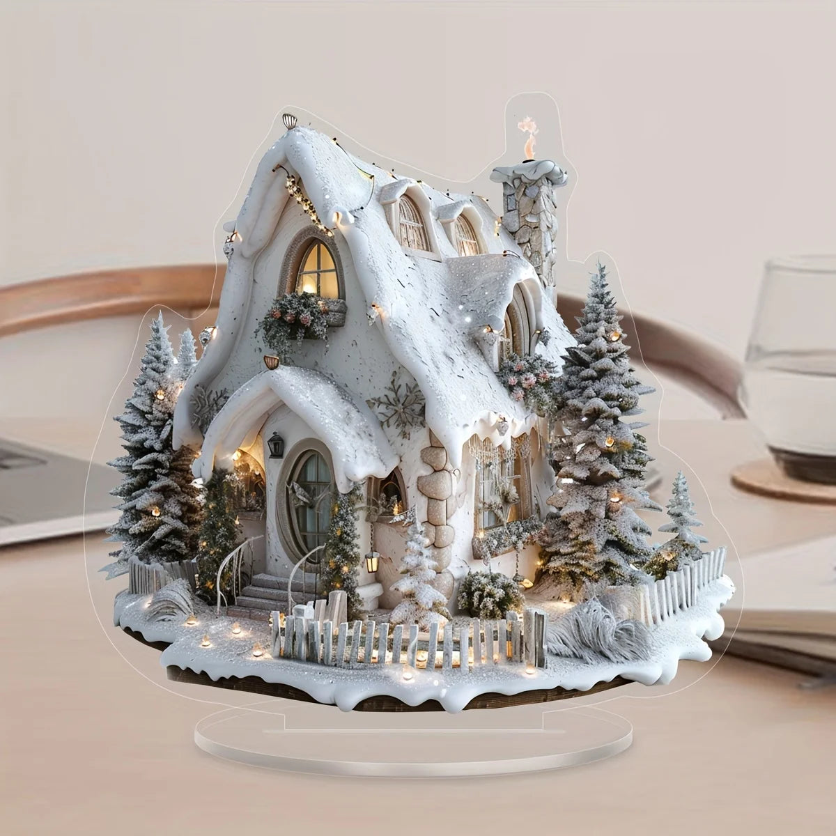 Christmas Table Decoration | Snow House Display