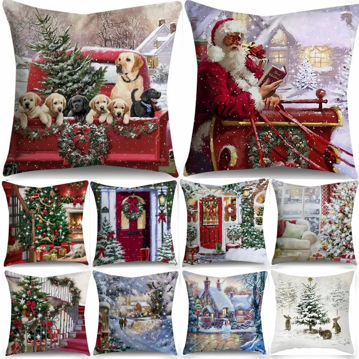 Cushion Christmas Covers | Winter Scene Prints