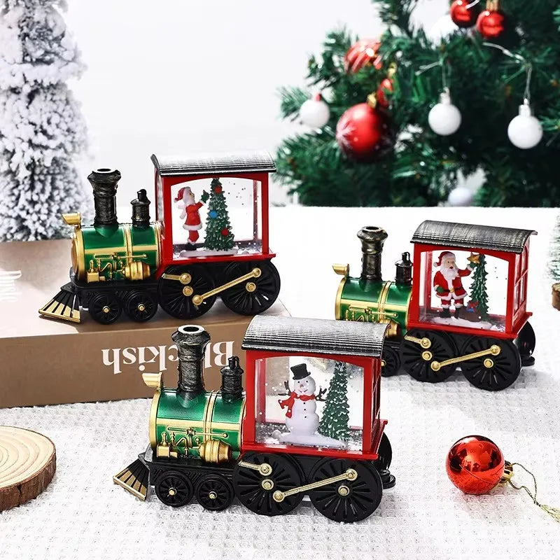 Christmas Table Decoration | Lighted Train and Telephone Box