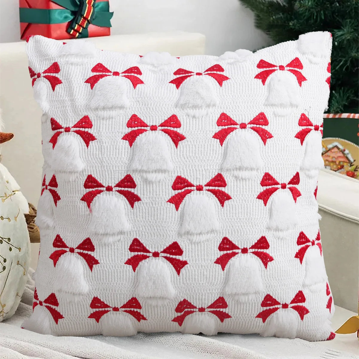 Cushion Christmas Covers | Textured Festive Pattern
