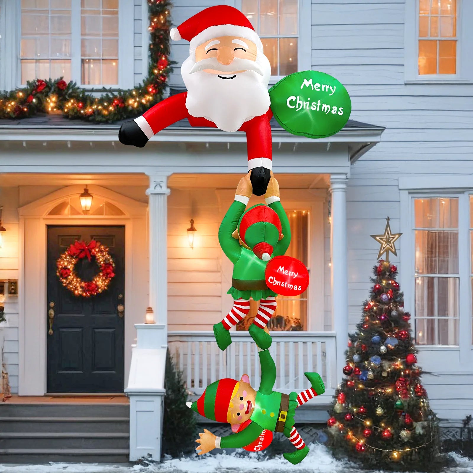 Inflatable Christmas Decoration | Hanging Santa Display