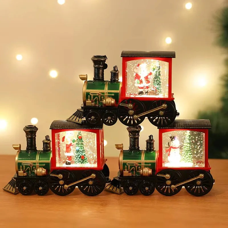 Christmas Table Decoration | Lighted Train and Telephone Box