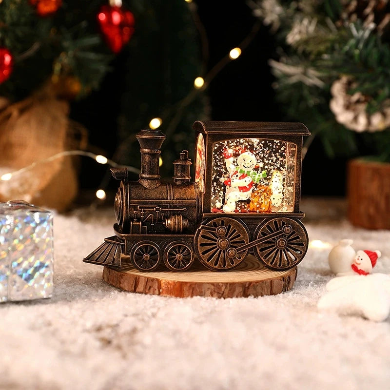 Christmas Table Decoration | Lighted Train and Telephone Box