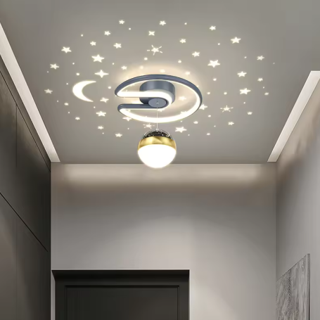 Dimmable LED Ceiling Light | Starry Sky Crescent Moon Fixture