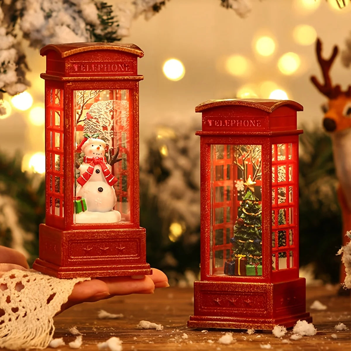 Christmas Table Decoration | Telephone Booth Ornament