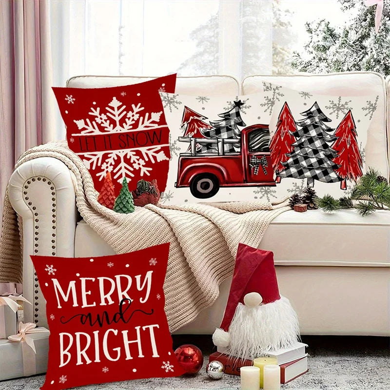 Cushion Christmas Covers | Printed Holiday Set