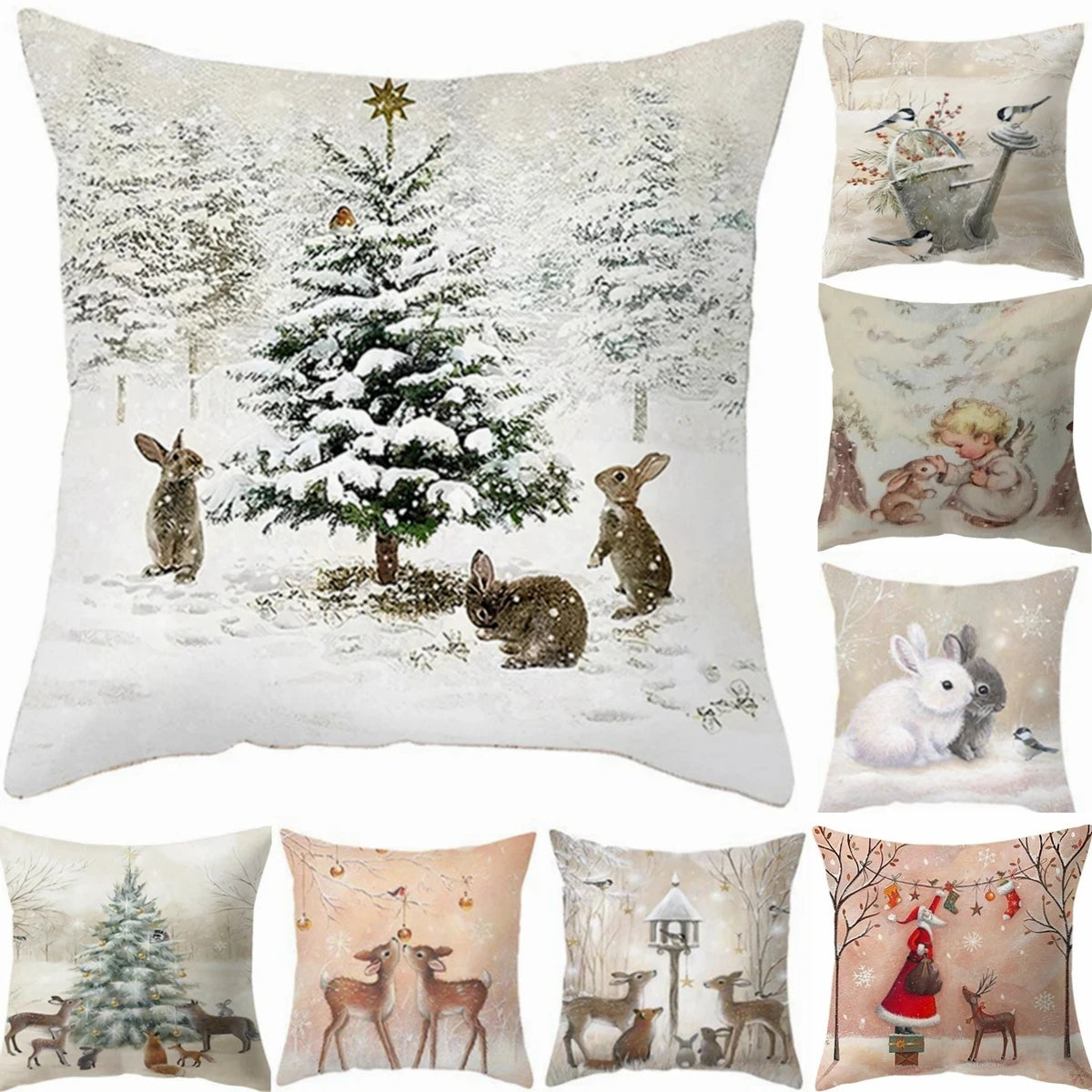 Cushion Christmas Covers | Winter Scene Prints